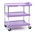 Thumbnail image #4 for Metro myCart Series 3-Shelf Purple Polymer Utility Cart, 400 lb Capacity