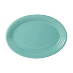 Thumbnail image #1 for ATSMFG Stone Mountain STM-COB-0975 ATS MFG Oval Ceramic Platter, Ocean Blue, Coupe Rim, 9-3/4" x 7"