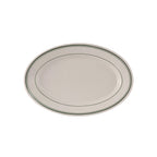 Thumbnail image #1 for Tuxton China Green Bay TGB-033 Ceramic Oval Platter, 7 x 4-5/8 in, Wide Rim, Rolled Edge Case of 3 Dozen
