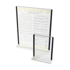Thumbnail image #1 for Cal-Mil Classic 536-13 Tabletop Menu Card Holder, Clear Acrylic with Black Trim, 8-1/2 x 11 Inch Case of 12