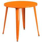 Thumbnail image #1 for Flash Furniture CH-51090-29-OR-GG Round Metal Table, 30" Diameter x 29-1/2"H, Smooth Top, Orange
