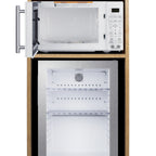 Thumbnail image #2 for Summit Commercial Summit Appliance QCSMW1OAKW Coffee Station with Glass-Door Minibar and White Microwave, 21-Inch Wide, Light Oak Finish