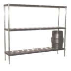 Thumbnail image #1 for SPG International Kelmax 4H2271 Keg Rack, 8-Keg Capacity, Welded Aluminum, 80"W x 17"D x 76"H