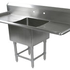 Thumbnail image #3 for John Boos Pro-Bowl 1PB1618-2D18 1-Compartment Stainless Steel Sink, Dual 18-Inch Drainboards, 12-Inch Deep Bowl, 10-Inch Backsplash
