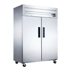 Thumbnail image #2 for Dukers Appliance Co., USA Ltd. D55AR Two-Section Reach-In Refrigerator, Solid Hinged Doors, Stainless Steel, Top-Mounted Refrigeration