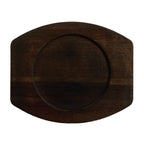 Thumbnail image #1 for Libbey Cast Iron CIS-17TR Round Wood Trivet, 8-1/2"L x 7"W x 1/2"H