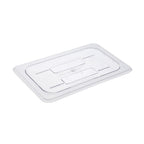 Thumbnail image #1 for CAC China PCSD-QC 1/4-Size Clear Polycarbonate Food Pan Cover, Flat Slotted Case of 72