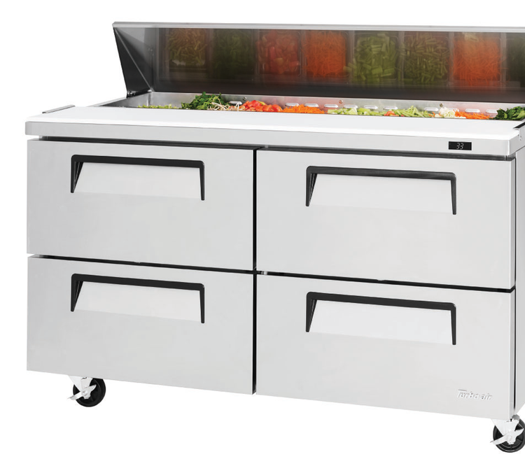 Product image #5 for Turbo Air Super Deluxe 60-Inch 2-Section 4-Drawer Sandwich/Salad Prep Table Refrigerator
