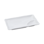 Thumbnail image #1 for Korin Inc Fusion PLY-A0405 Rectangular Porcelain 1-Compartment Plate, 8"L x 4-3/4"W x 1"H, White