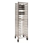Thumbnail image #1 for New Age Universal 97720 Mobile Aluminum Pizza Pan Rack, Single Wide, Single Deep, 20-Pan Capacity, Open Sides