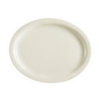 Thumbnail image #1 for CAC China Nrc NRC-12 Ceramic Oval Platter, 9-1/2"L x 7-1/4"W x 3/4"H, Narrow Rim, American White Case of 2 Dozen