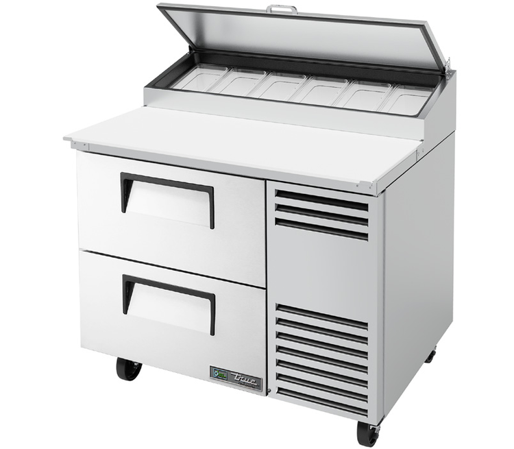 Product image #6 for True 44 5/8-Inch Stainless Steel Refrigerated Pizza Prep Table with 2 Drawers and Alternate Top