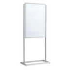 Thumbnail image #1 for AARCO BPH1S Freestanding Double-Sided Poster Holder, Top-Loading, Silver Aluminum, 22-1/4"W x 63"H