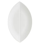 Thumbnail image #1 for CAC China Flat Leaf COL-V41 Porcelain Leaf-Shaped Platter, Flat Edge, 14" x 8-1/4" 1 Dozen