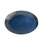 Thumbnail image #1 for CAC China NEP-14 Standard Dinnerware Platter, 12-3/4", Starry Night Blue/Black 1 Dozen