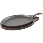 Thumbnail image #1 for Concasse MCACCCOM06 Oval Cast Iron Server with Wooden Base, 15 x 8 x 1-3/5 in. Case of 12