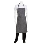 Thumbnail image #1 for Chef Works Corvallis ABCXX002-BSL-0 Chef's Bib Apron, 40"L x 39"W, Adjustable Neck, Chest Pocket, Cotton Denim, Black-Steel Gray