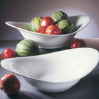 Thumbnail image #2 for Ten Strawberry Street Whittier WTR-20SWOOPBWL Porcelain Oval Swoop Serving Bowl, 180 oz, 20-3/4" x 15-1/2" Case of 3