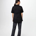 Thumbnail image #2 for Chef Works CBZ03W-BLK-3XL Women's Chef Coat, Raglan Short Sleeve, Offset Zip Front, Black, 3XL