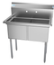Thumbnail image #4 for KoolMore 36-Inch Freestanding 2-Compartment Stainless Steel Commercial Sink with Backsplash and Adjustable Feet