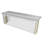 Thumbnail image #1 for Duke Manufacturing Thurmaduke TS560-46 Full-Service Single-Sided Sneeze Guard, Stainless Steel Frame, Flip-Up Front Glass, 45-3/4"W