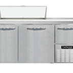 Thumbnail image #1 for Continental Refrigerator RA60N10 60" 3-Door Refrigerated Sandwich Prep Table, 10-Pan, Stainless Steel, Side-Mounted Refrigeration
