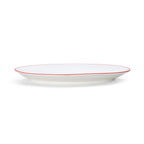 Thumbnail image #2 for Mikasa Hospitality (Lifetime Brands, Inc.) Bistro 5260297 Oval Vitrified Porcelain Entree Plate, 13-3/4" x 8-7/8", Red Case of 12