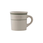 Thumbnail image #1 for Tuxton China Green Bay TGB-038 9 oz Ceramic Coffee Mug, American White/Eggshell with Green Band Case of 3 Dozen