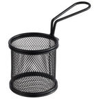 Thumbnail image #1 for Libbey APS Germany - Snackholders APS 40624 Round Stainless Steel Fry Basket, 3-1/8" Diameter, Black Matte, Dishwasher Safe