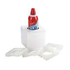 Thumbnail image #1 for Cal-Mil 3399 Square White Melamine Whipped Cream Cooler with 4 Cooling Packs, 5"W x 5"D x 4-3/4"H