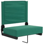 Thumbnail image #1 for Flash Furniture XU-STA-HGR-GG Portable Folding Bleacher Seat, Padded Canvas Seat and Back, Aluminum Frame, Hunter Green