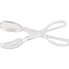 Thumbnail image #1 for Alegacy Foodservice Products 0113 Clear Plastic Fork/Spoon Salad Tongs, 11-1/2", Center-Hinged Case of 12