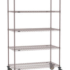 Thumbnail image #1 for Metro Super Erecta SE-1842K4-80-M5 Mobile Wire Shelving Unit, 42"W x 18"D x 80"H, 900 lbs per unit, evenly distributed1" shelf adjustment, (5) wire