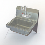 Thumbnail image #1 for AERO Manufacturing HSFEW Wall-Mounted Stainless Steel Hand Sink with Gooseneck Faucet and Emergency Eyewash Attachment