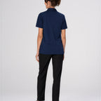 Thumbnail image #2 for Chef Works SBU01W-NAV-M Women's Kitchen Work Shirt, Navy, Short Sleeve, Snap Front, Mesh Back