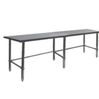 Thumbnail image #1 for GSW USA WT-P2472B Stainless Steel Work Table, 72"W x 24"D x 35"H, 16-Gauge 304 Top, Open Base with Side & Rear Crossrails