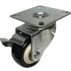 Thumbnail image #1 for GSW USA KP3114 3" Polyurethane Swivel Plate Caster with Side Brake, 2-1/2" x 2-1/2" Plate
