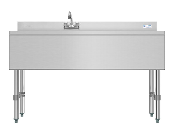 Product image #6 for KoolMore 48-Inch Three-Compartment 304 Stainless Steel Commercial Under-Bar Sink with Right Drainboard and Faucet