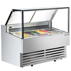 Thumbnail image #1 for USR Brands Marchia GIC-10-ST Gelato Ice Cream Dipping Cabinet Display Freezer, 55.5-Inch, Automatic Defrost, LED Lighting