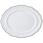 Thumbnail image #1 for Steelite International Folio, Porcelain 62587FP817 Porcelain Oval Platter, 13 x 10.5 x 1 in, Black Line 1 Dozen