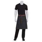 Thumbnail image #1 for Chef Works Memphis AW049-BLK-0 Bistro Apron, 24"L x 32"W, Black 100% Cotton Denim, 2 Front Pockets