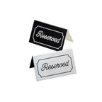 Thumbnail image #1 for Cal-Mil 273-1 Reserved Message Tent, 5 x 3 in, Double-Sided Cursive Red/White Plastic Case of 12