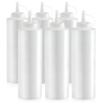 Thumbnail image #1 for New Star Foodservice Inc. 26207 24 oz Clear Plastic Squeeze Bottle with Cap, Standard Top, Single Tip Case of 4