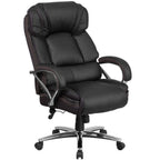 Thumbnail image #1 for Flash Furniture Hercules GO-2222-GG Big & Tall Executive Swivel Office Chair, High-Back Bonded Leather, Casters, Padded Arms