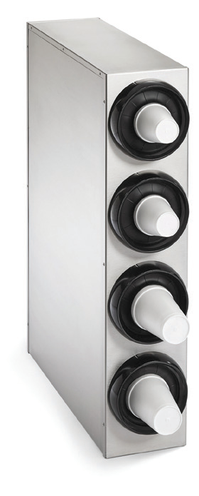 Product image #3 for Countertop 4-High Stainless Steel Cup Dispenser Cabinet with 4 INC-80 Gasket-Style Cup Dispensers