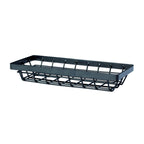 Thumbnail image #1 for G.E.T. Vector WB-941-MG . . Rectangular Wire Metal Serving Basket, 9 x 4 x 1-3/4 inches, Metal Gray Case of 12