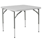 Thumbnail image #1 for Flash Furniture RB-3434ADJ-GG 33-1/2" Square Folding Table, 21"-29" Adjustable Height, Granite White Plastic Top