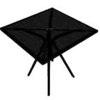 Thumbnail image #1 for ATSMFG ATS AT&S-AB3636 MFG 36" Square Outdoor Aluminum Table, Black Powder-Coat Round Dot Mesh Top with Umbrella Hole