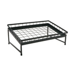 Thumbnail image #1 for G.E.T. Urban Renewal IR-737-MG-1812MG . . 2-Piece Angled Rectangular Display Stand Set with Wire Basket, 1-Tier, Gunmetal Gray