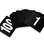 Thumbnail image #1 for New Star Foodservice Inc. 23084 Table Number Cards, 4 x 4 in, Numbers 1-100, Double-Sided Black Plastic Case of 50